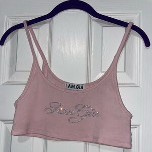 I.Am.Gia small pink crop top Button